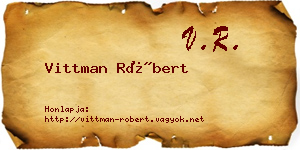Vittman Róbert névjegykártya